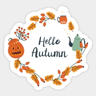 Hello Autumn wreath Sticker